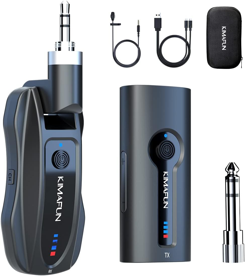 KIMAFUN Lavalier Wireless Microphone, Work 8hs/165FT Range Rechargeable Transmitter and Receiver for Speaker, PA, Audio Mixer, Teaching, Preaching, Public Speaking, G70(1TX1RX)