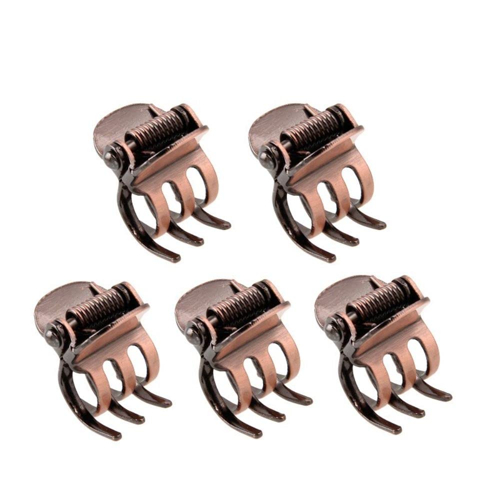 generic 5PCS Mini Metal Hair Claw Clips, Mini Hair Clamp Side Bangs Clip Hair Styling Tool Hairpins Hair Accessories for Women(E)