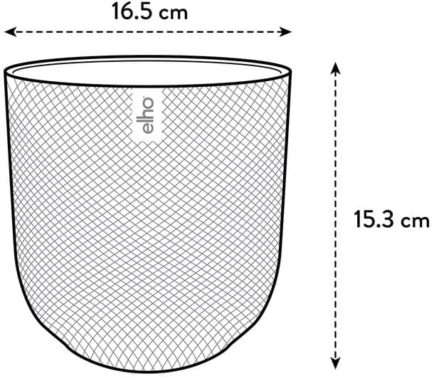 elho Jazz Round 16cm Flower Pot - Indoor Plant Pot - 100% Recycled Plastic - Unique Structure - White/Silky White