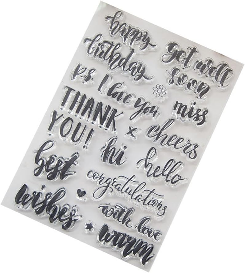 Dabixx Best Wishes Transparent Stamps Silicone Stamps Clear Stamps for DIY scrapbooking card cards making photo album Decorative