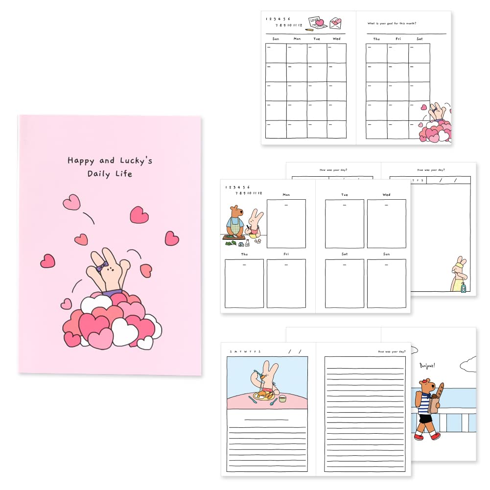 Monolike Happy and Lucky Diary 6 Month Planner, Love letter - Academic Planner, Weekly & Monthly, Scheduler