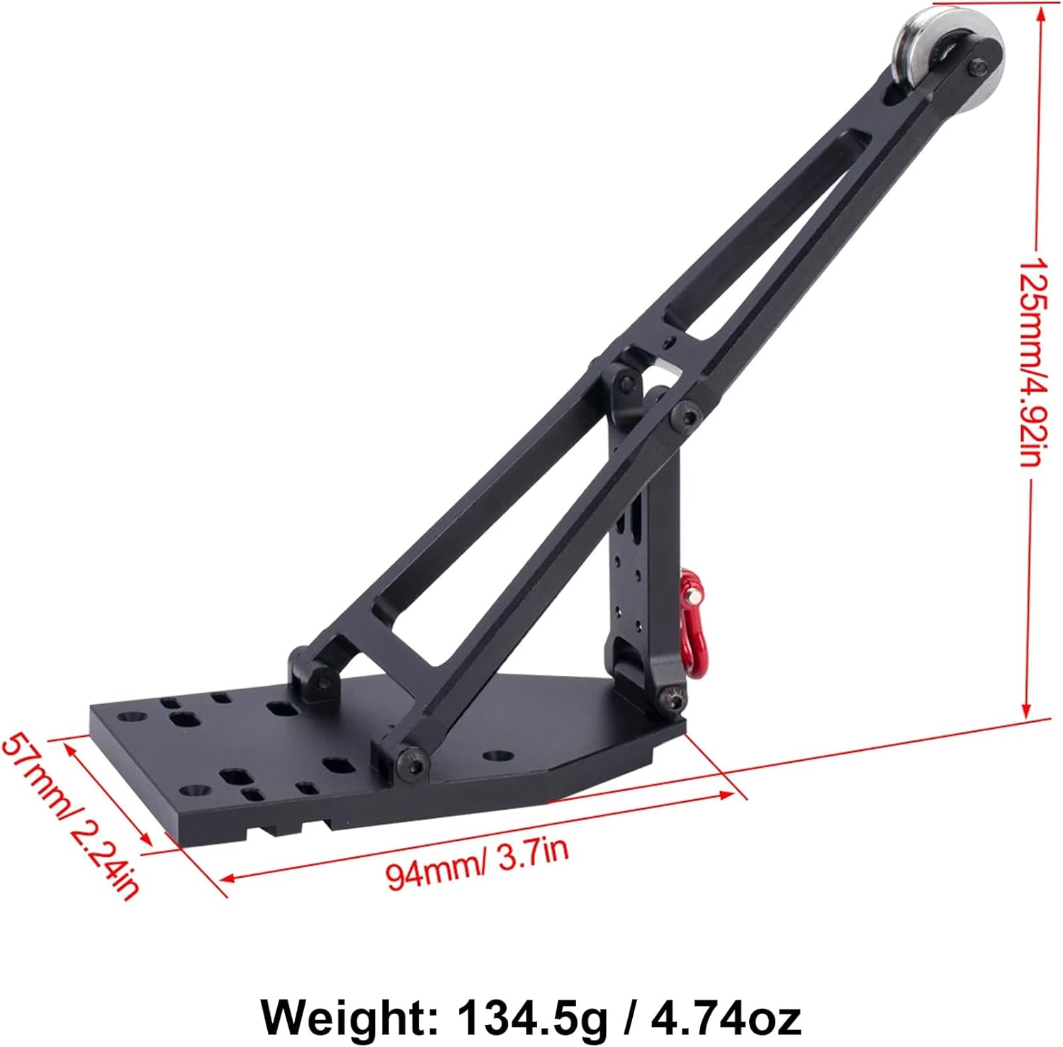1/10 Scale Aluminium Truck/Tow Truck Crane Arm Kit, 1/10 RC Capra Truck and Tow Build Kit Updates, for 1/10 RC Crawler Axial Capra 1.9UTB Trail Buggy Upgrade Parts (Black)