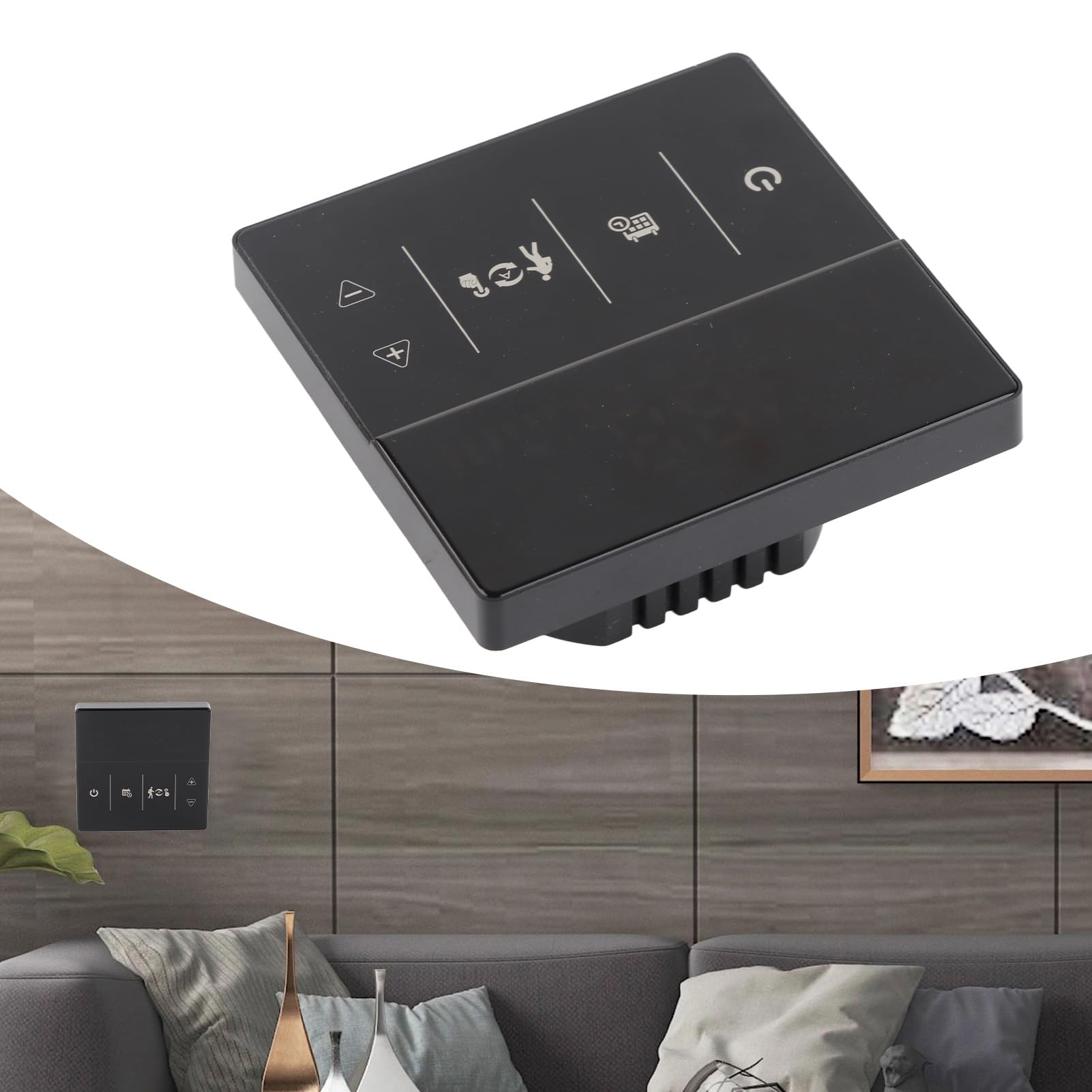 SIXRUN Termostato Inteligente, Controlador de Temperatura de Pantalla Táctil ABS, Control de Voz y Aplicación, Precisión de ±0,5 ℃, Rango de 41 a 158 ℉, Programable para Usuarios de Calderas (Black)