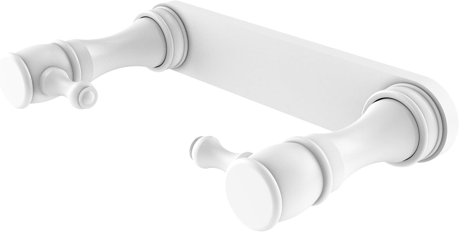 Allied Brass GI-24R-WHM Traditional Style Rollerless Tissue Toilet Paper Holder, Matte White
