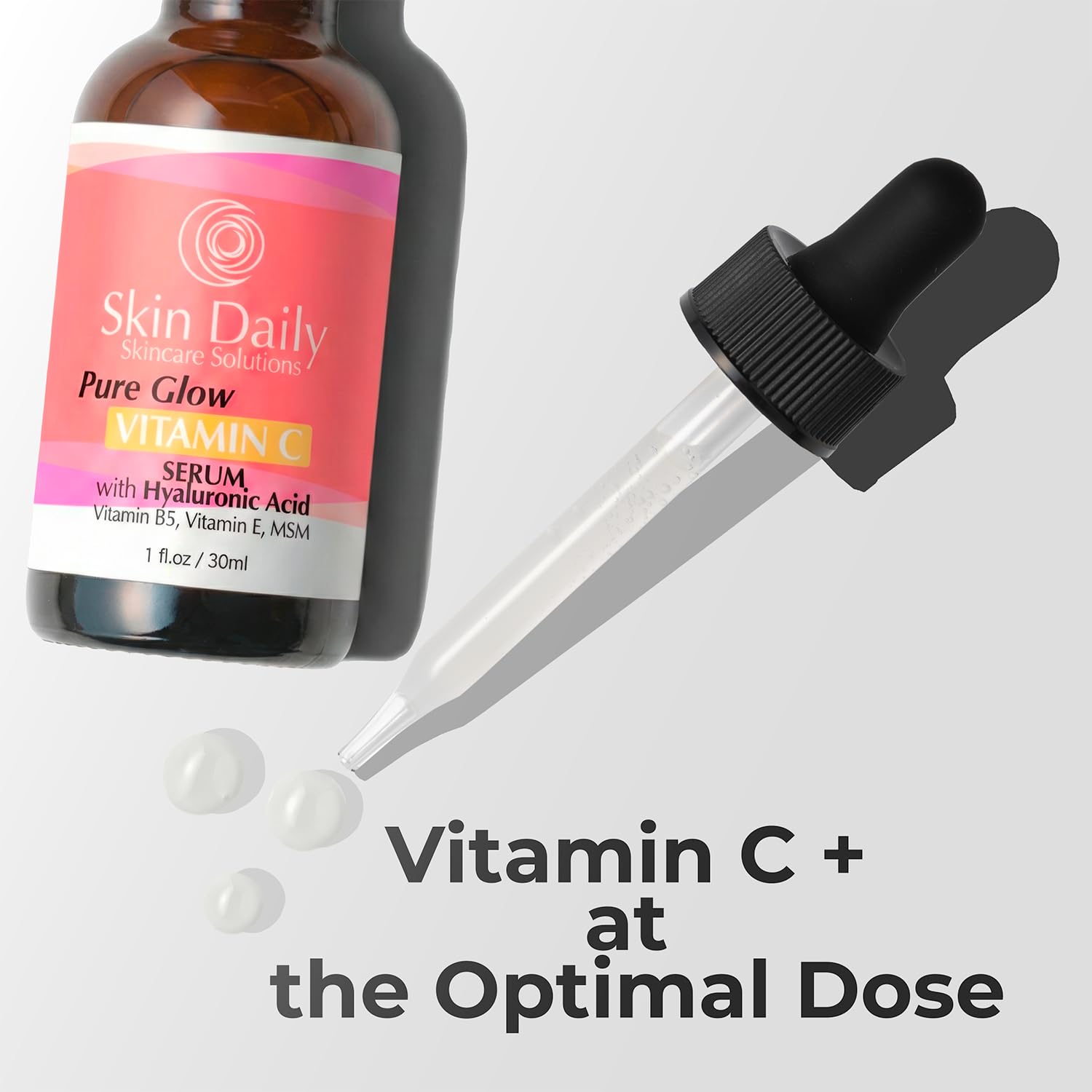 Antioxidant Vitamin C Serum for Face- Infused with Electrolytes, Hyaluronic Acid, Retinol - 1 oz - Image 2