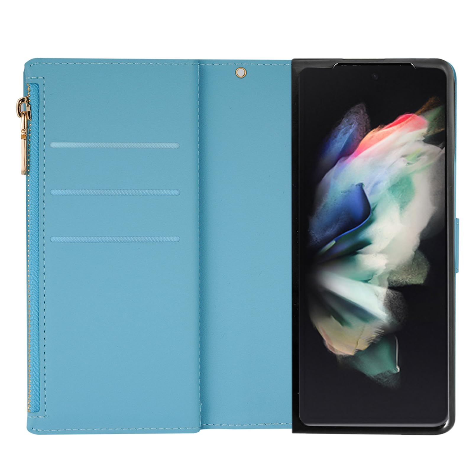 Custodia a portafoglio in pelle per Samsung Galaxy Z Fold 8 Ultra Nero