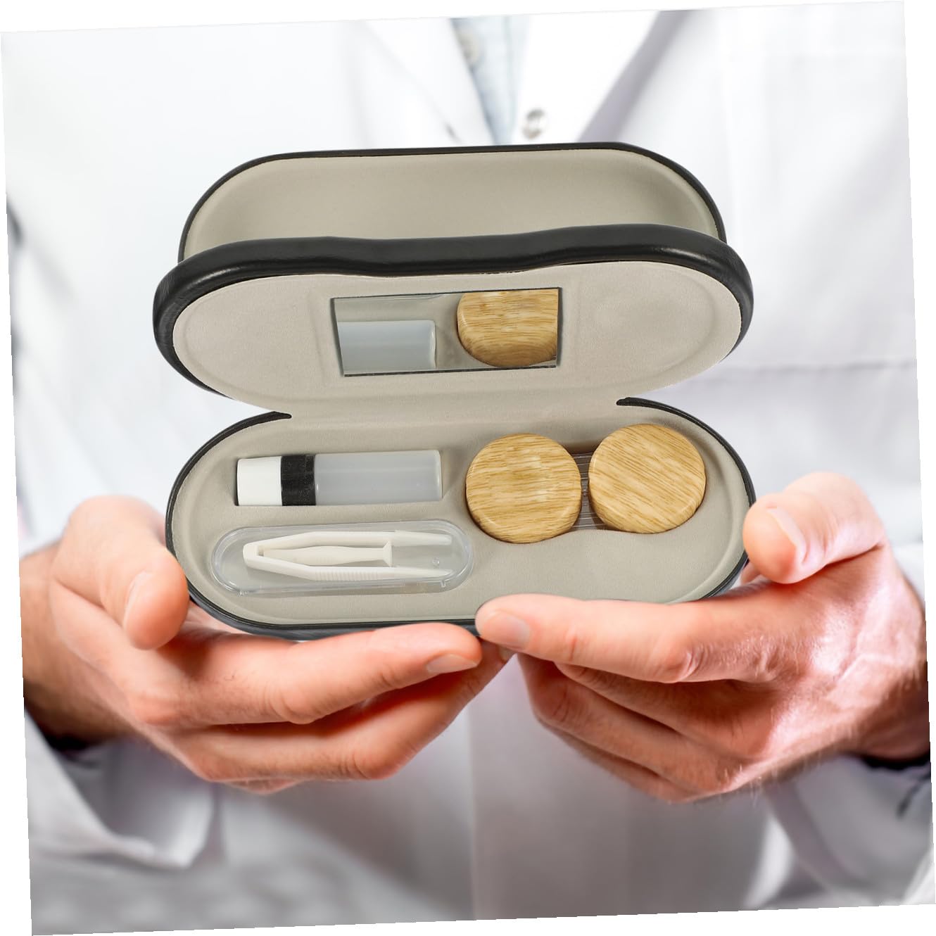 Healeved Custodia Portaocchiali Doppia in Pelle Pu, Organizer da Viaggio Multifunzionale per Occhiali da Sole da Vista, Scatola Portatile Protettiva per Uso Esterno Quotidiano