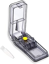 GeekerChip Taglia Pillole,Morsa a V Dividi Pastiglie per Farmaci Piccole Compresse,con portapillole,per Spaccare e Portare con te Farmaco Quotidiano(Nero)