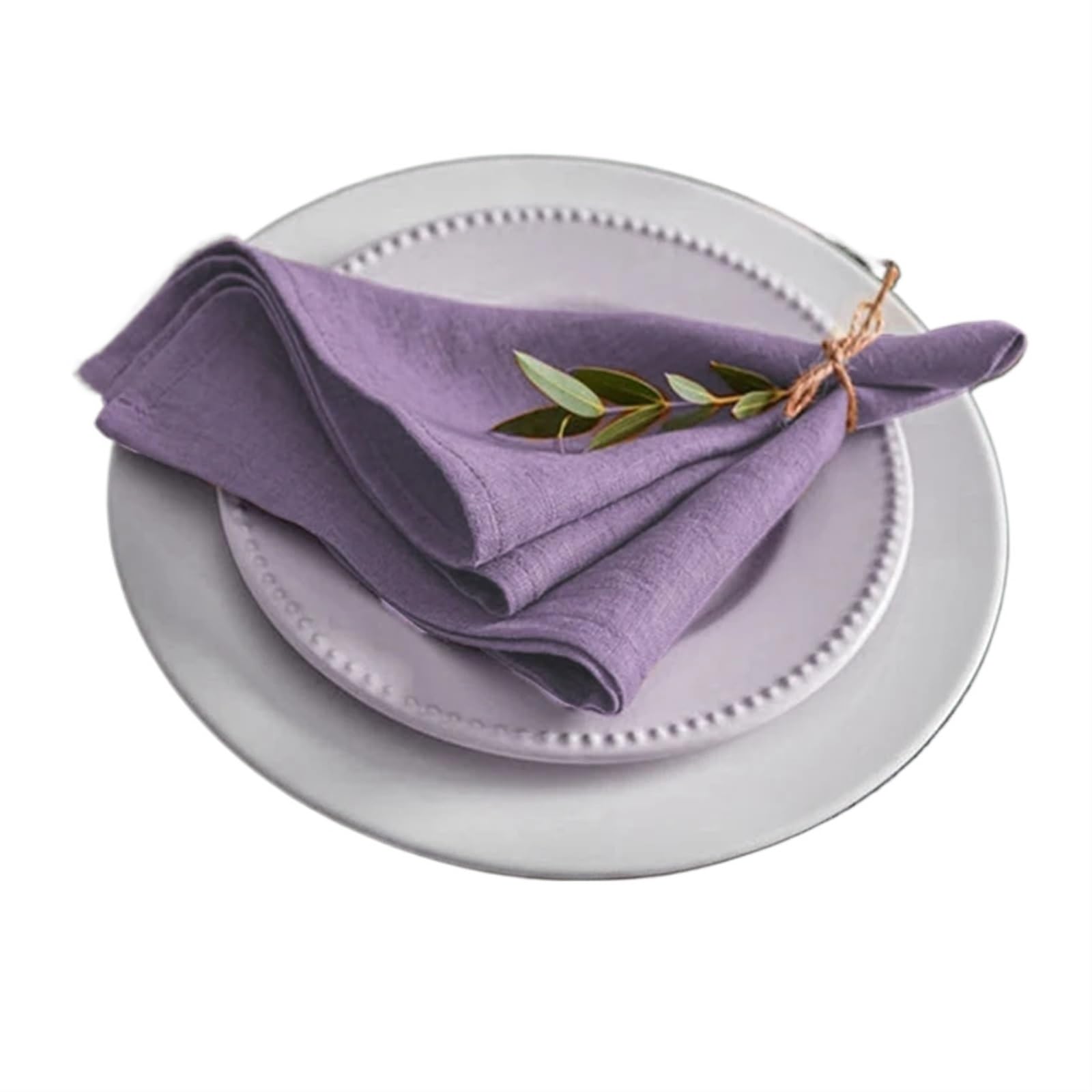 serviettes napkins Set of 6 40x40cm Table Cloth Napkins Polyester Thicken Placemat Reusable for Kitchen Dining Wedding Decoration for dining wedding party everyday home(Purple)