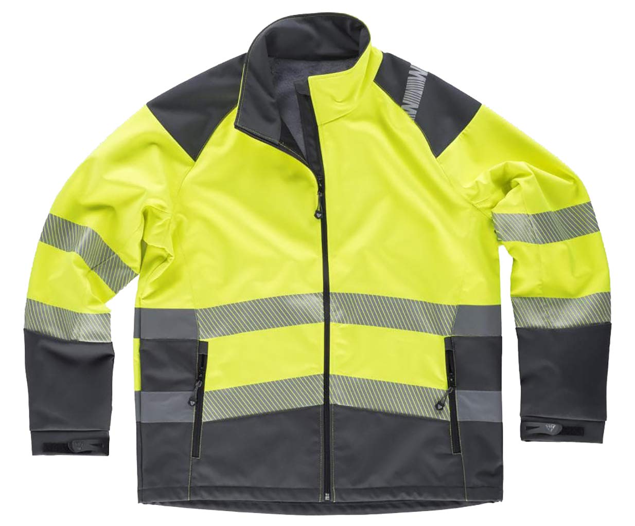 WorkTeam Chaqueta Workshell de Alta Visibilidad, Cintas Reflectantes, Cortavientos, Repelente al Agua, Membrana Interor Transpirable y Alta Capacidad Térmica. Unisex