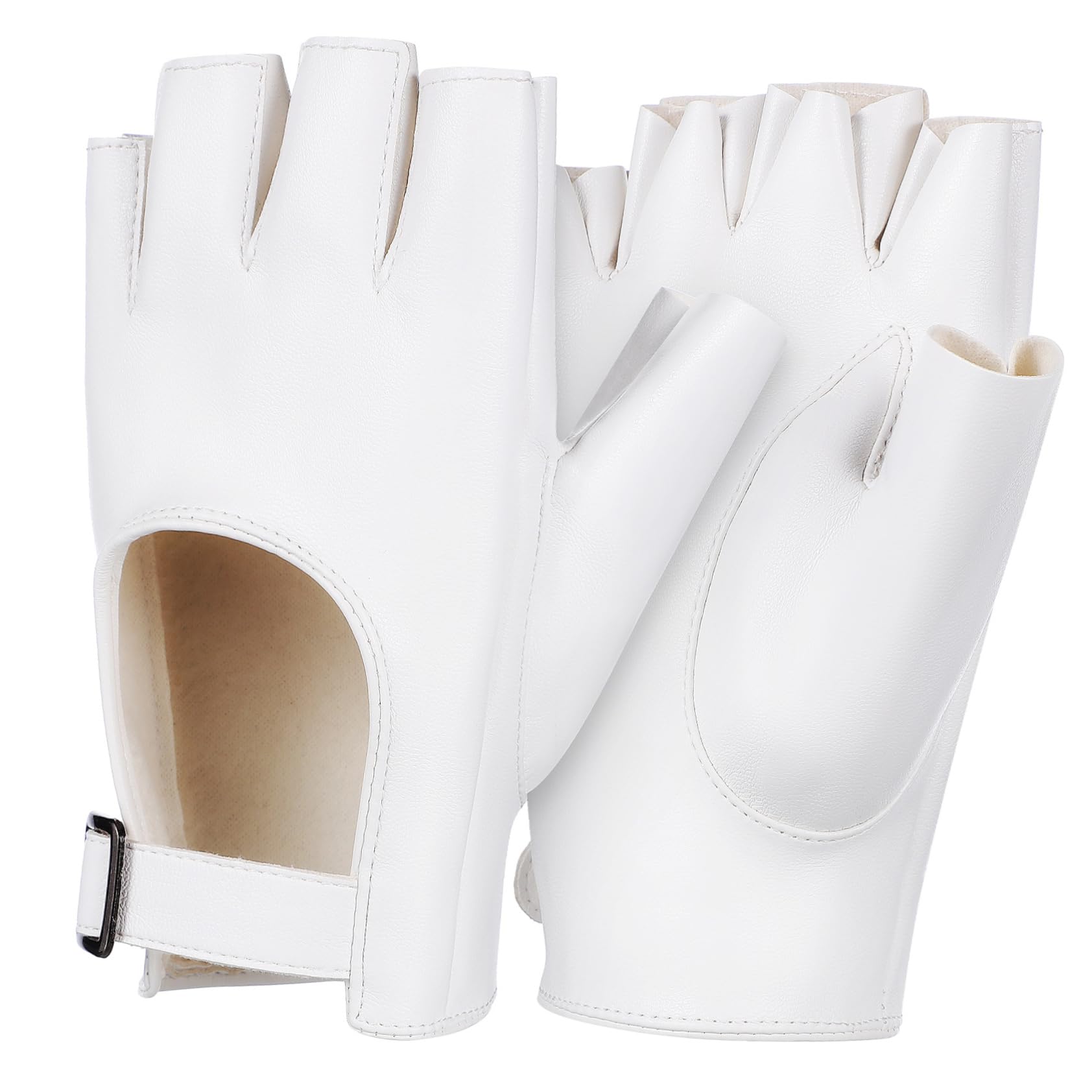 Holibanna Women's Half Finger Gloves Black Warm Fashion Gloves Holes for Riding Biking Cosplay Driving