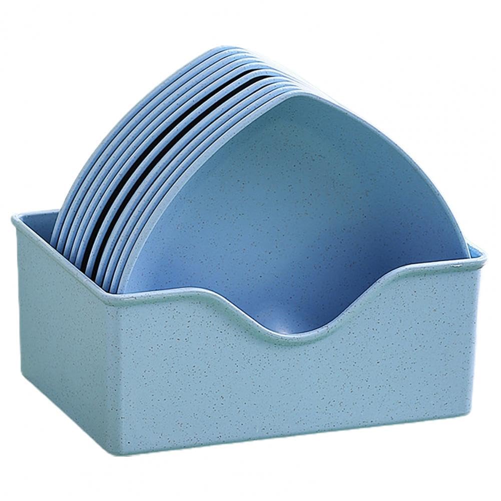 Avon Wellness 10 pc Unbreakable Heart Shaped Dinner Plates Small Snack Dessert Dishes,Salad for Sushi Side Dish Easy to Clean Cake,Steak,Household Seasoning Kitchen,Party,Microwave&Oven Safe (1, Blue)