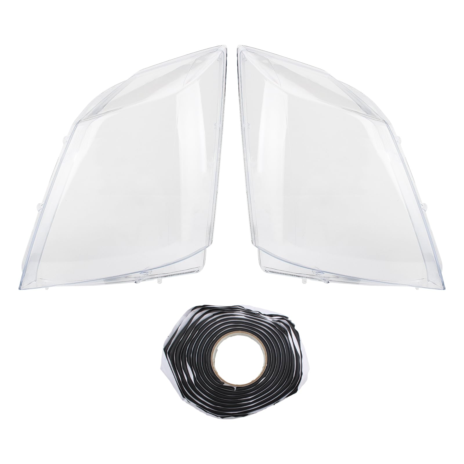 AUTOKAY Pair Clear Left Right Headlight Lens Cover with Glue Fits for Cadillac CTS 2008-2013