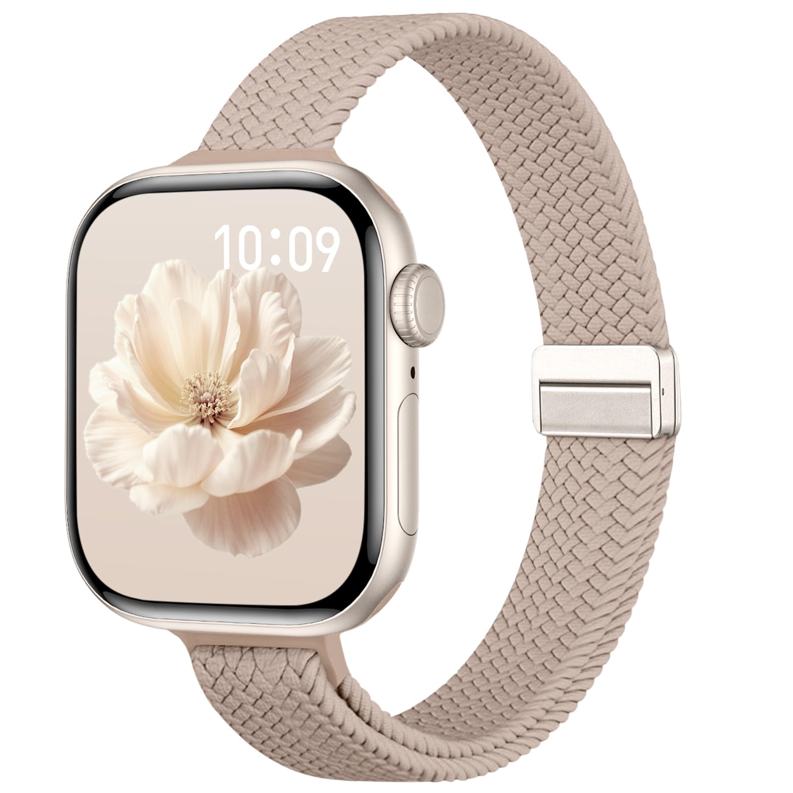 Slim Stretchy Band Compatible with Apple Watch Bands 40mm 41mm 42mm 38mm 44mm 45mm 46mm Women Men, Thin Elastic Nylon Sport Braided Solo Loop Magnetic Strap for iWatch Series 11 10 9 8 7 6 5 4 3 SE 2 — view 15