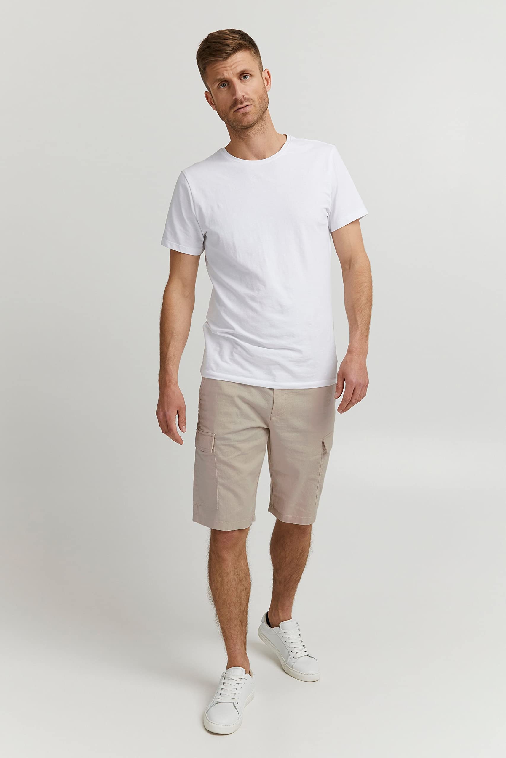 Indicode IDMosato Herren Shorts Leinen-Shorts Cargo-Shorts