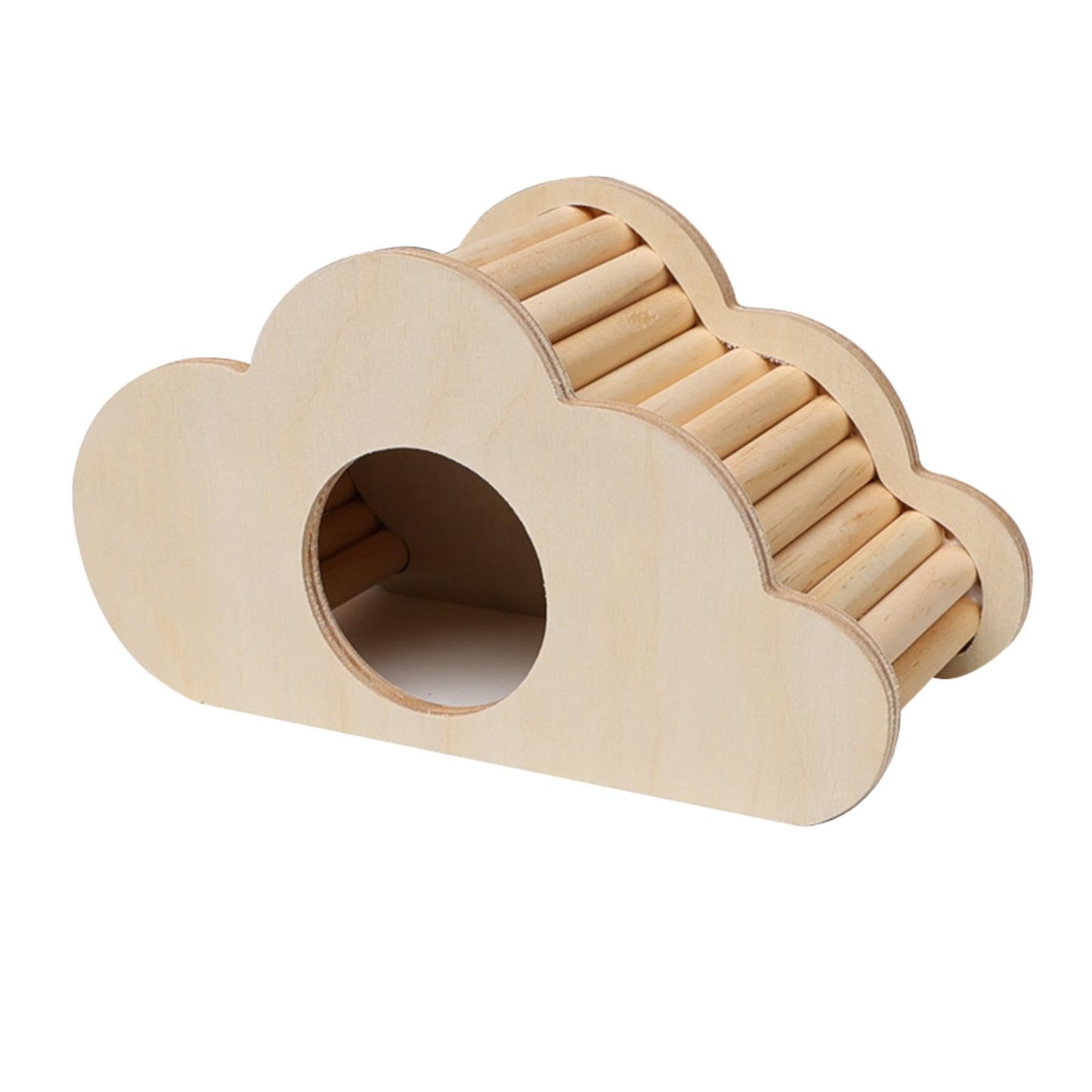 Hamster Wooden House Hideout Cage Decor Climbing Ladder Climbing Toys Exercise Toys, Cloud Shape