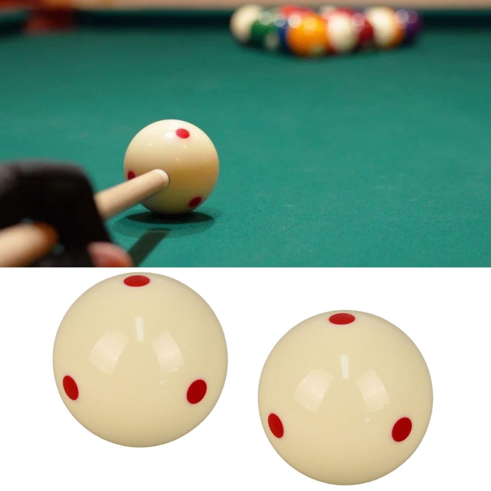 Bolas de Billar Blanca 57,2 mm 2 Piezas Entrenamiento Resina