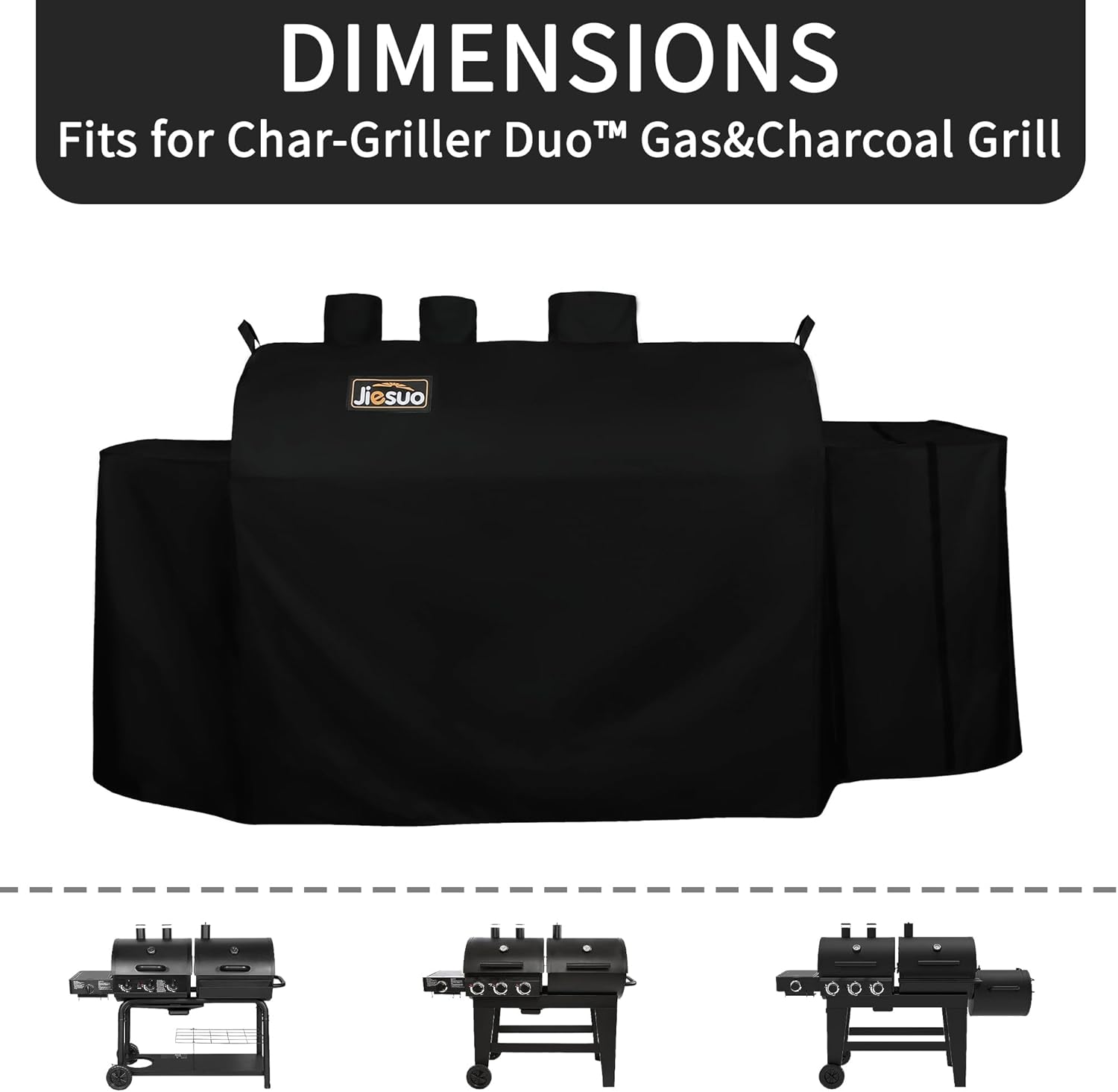 8080 Grill Cover for Char-Griller 5050 Grills, Chargriller Covers for 5650 Duo/Double Grill, Heavy Duty and Waterproof Char-Griller Charcoal Cover