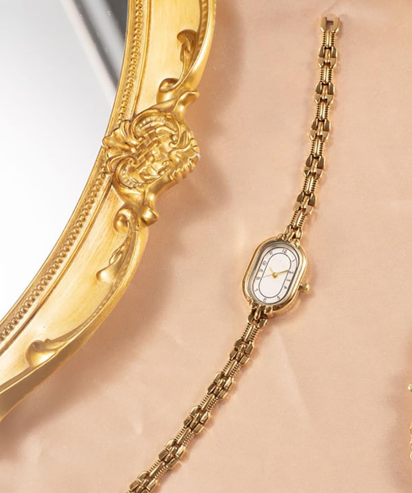 Women's Gold Bangle Watches Small Vintage Bracelet Watch Easy Read Numeral Dial Waterproof Quartz Watch
