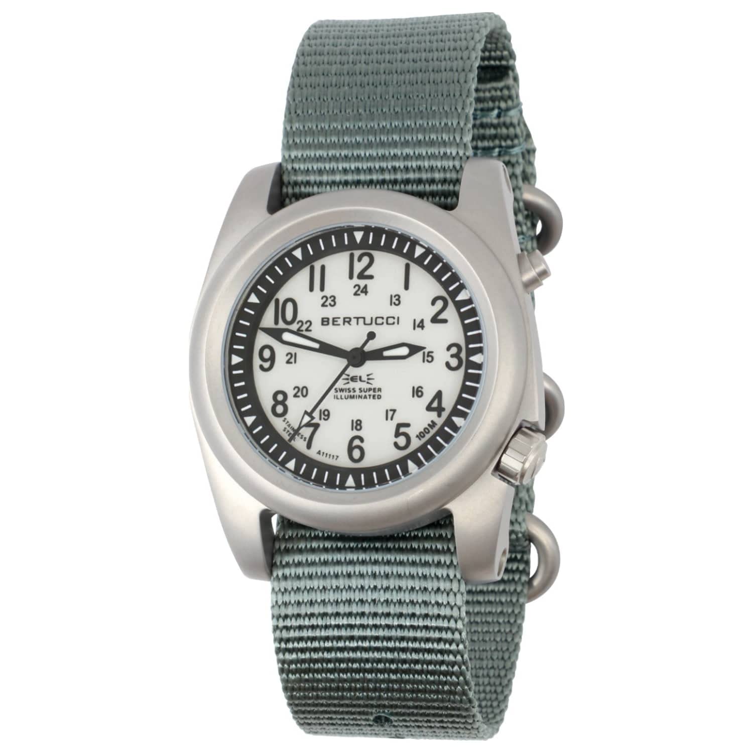 A-2sel Super Illuminated - Ghost Gray El Dial- 354 Vintage Drab Nylon Band