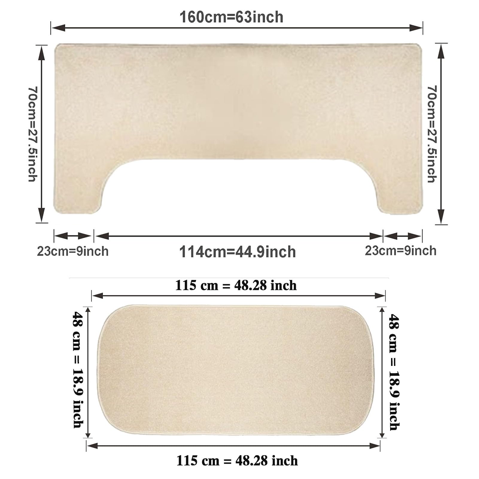 Tappetino per Isolamento Acustico per Pianoforte, Tappeto per Pianoforte Verticale Tappeto Antiscivolo Fonoassorbente, Cuscinetti Acustici/Tappeto Fonoassorbente 160 x 70 cm + 115 x 48 cm