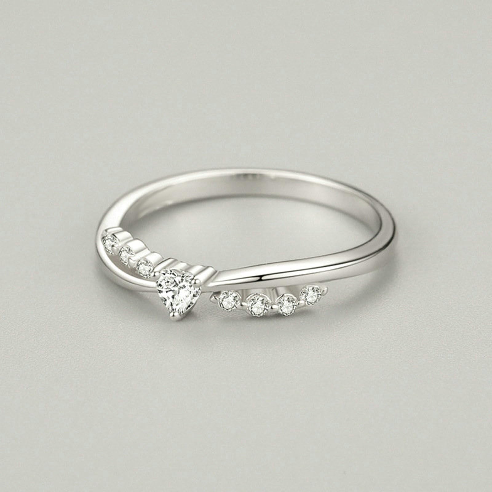 Anillo de oro blanco, diamante cultivado en laboratorio, anillo de compromiso, oro real, anillo de boda, elegante anillo de oro para mujer