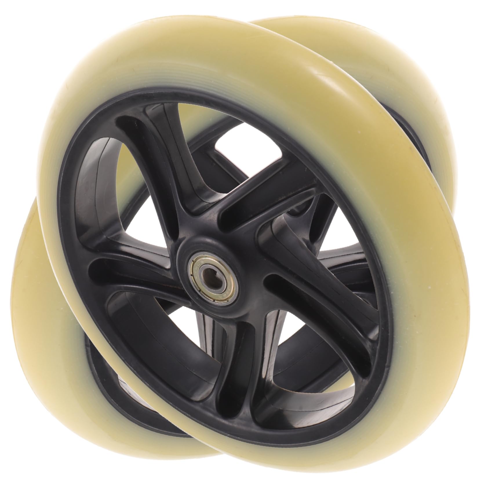 Mipcase 2Pcs High Resilience PU Wheels for Scooter Wear Resistant Replacement Wheels with Bearings for Skateboards and Wheelchairs