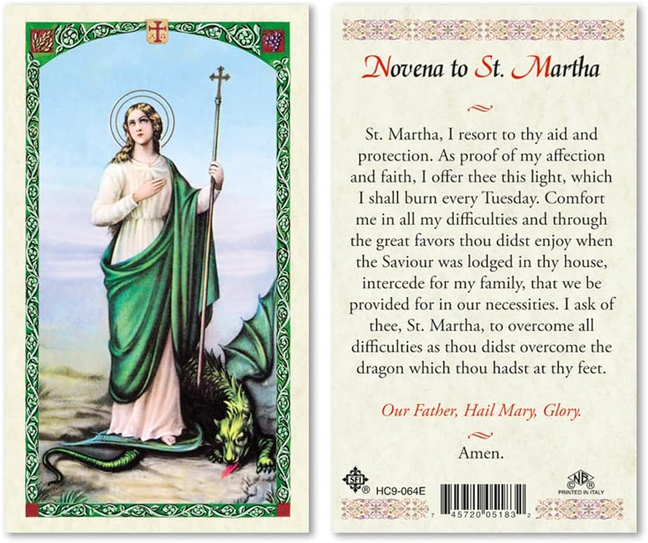 St. Martha Novena Laminated Prayer Cards - Pack of 25 - HC9-064E