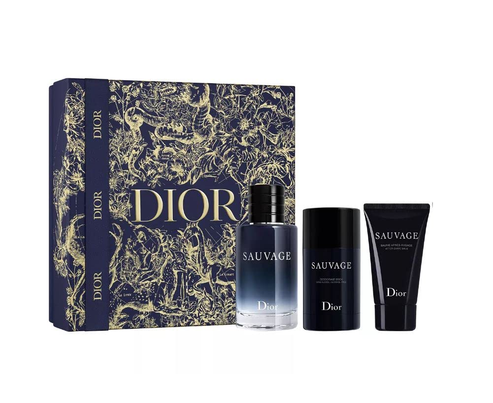 Christian Dior Sauvage For Men 3 Piece Set (3.4 Ounce Eau De