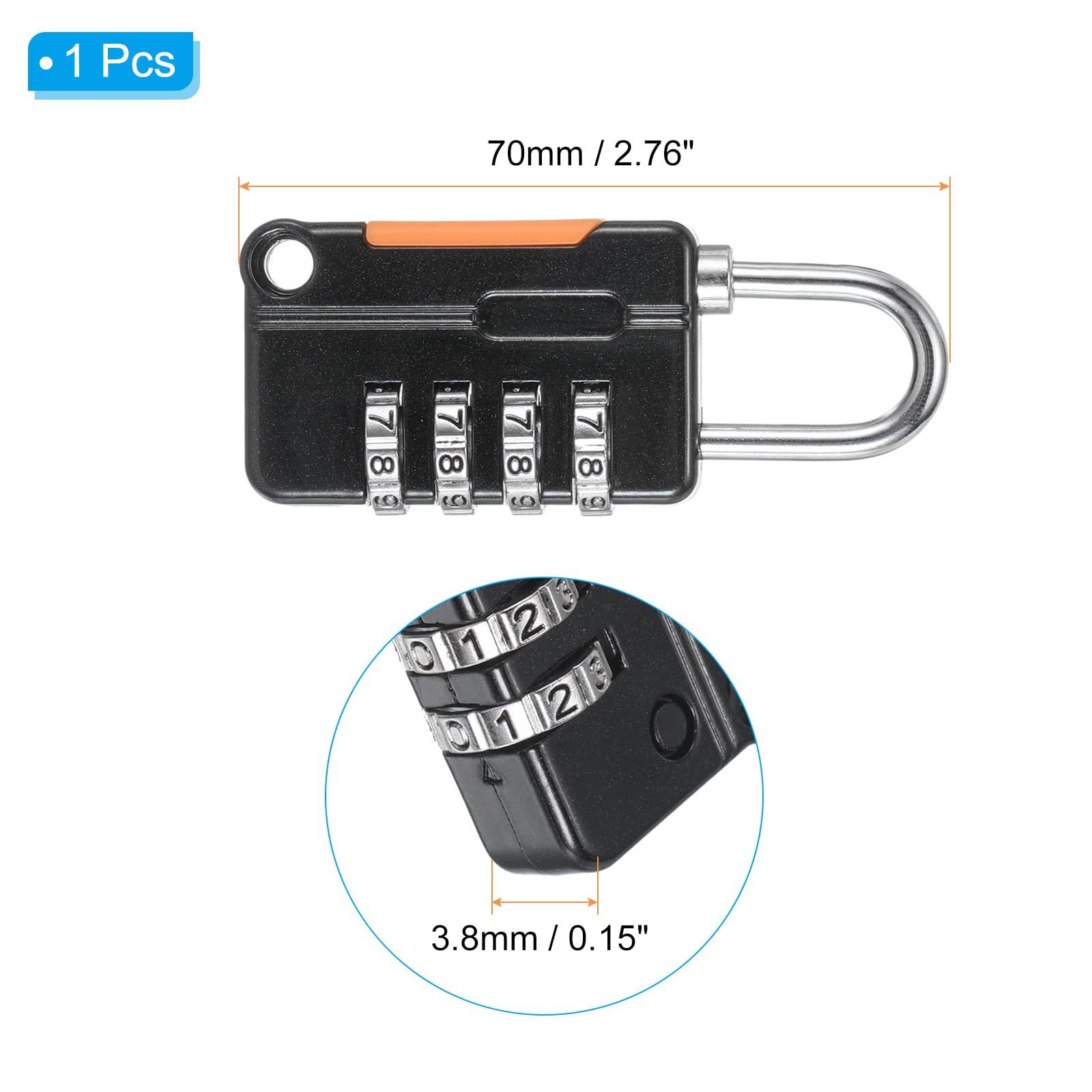 TA-VIGOR Security Steel Cable with 4 Digit Combination Lock, 3Ft Coated Safety Wire Rope Padlock with Double Loop - Image 2