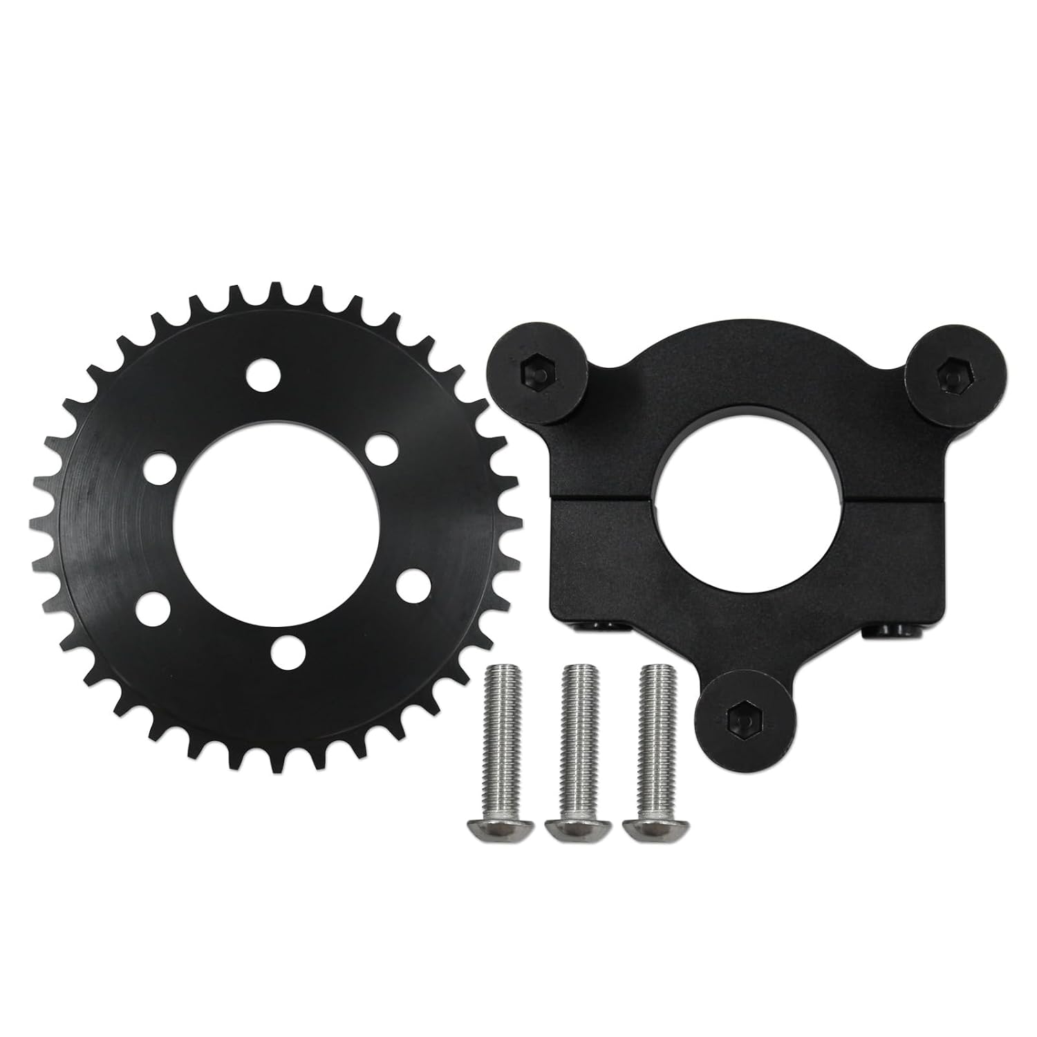 CNC 36T Sprocket with 1.5" Adapter Compatible with 60cc 66cc 80cc Motorized Bicycle (Black)
