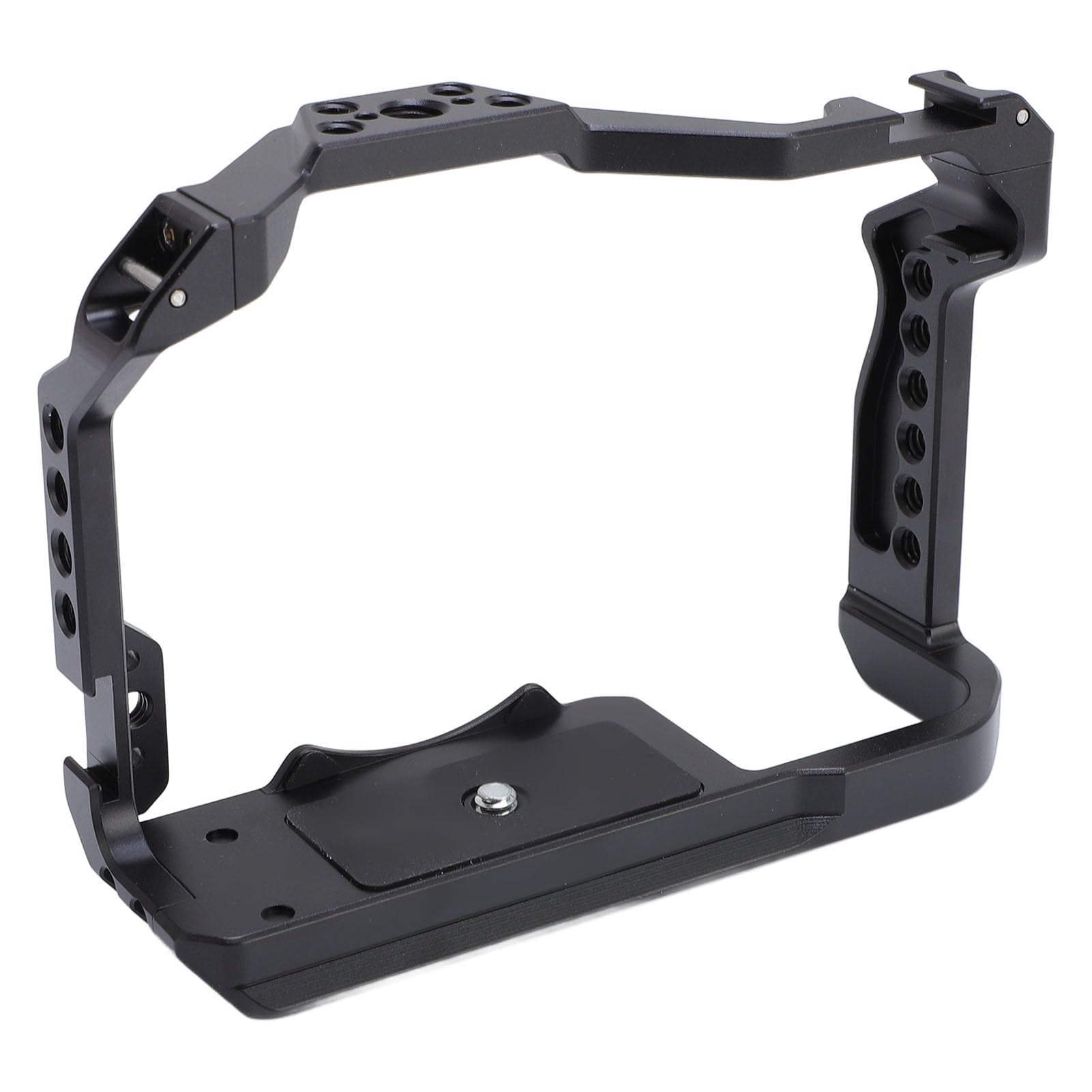 Tosuny Gabbia per Fotocamera R8, Telaio in Lega di Alluminio Rigido | with Arca Base Cold Shoe, Strap Slot, 1/4in 3/8in Screw Holes for Vlog Video Recording