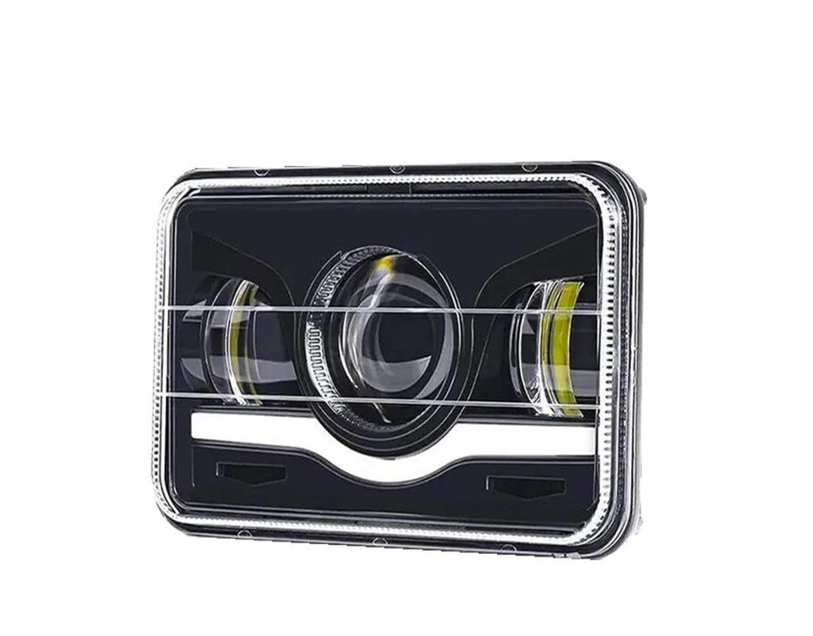 Generico Fari Anteriori Per Jeep Moto Camion Faro 12V 24V 4x6 Pollici LED Fari H4 Luce Lavoro Sostituzione Quadrata Ricambi Per Luci Diurne(2 pezzi)