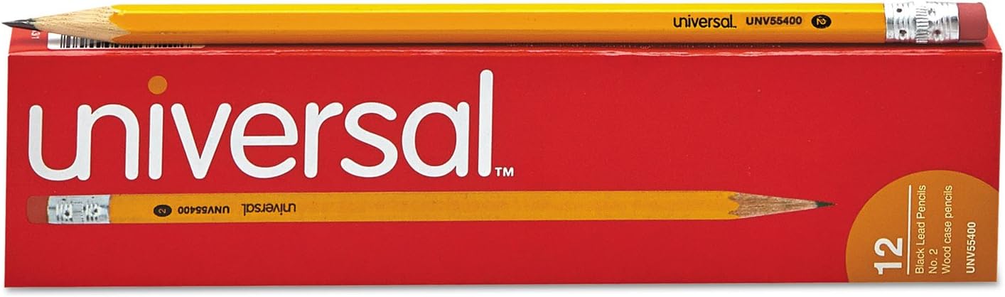 Universal Economy Woodcase Pencil, HB #2, Yellow Barrel, Dozen [Office Product]