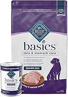 Vista 1 de Blue Buffalo Basics - Dieta de ingredientes limitados, paquete de alimentos naturales para perros mayores, comida seca para perros y comida húmeda
