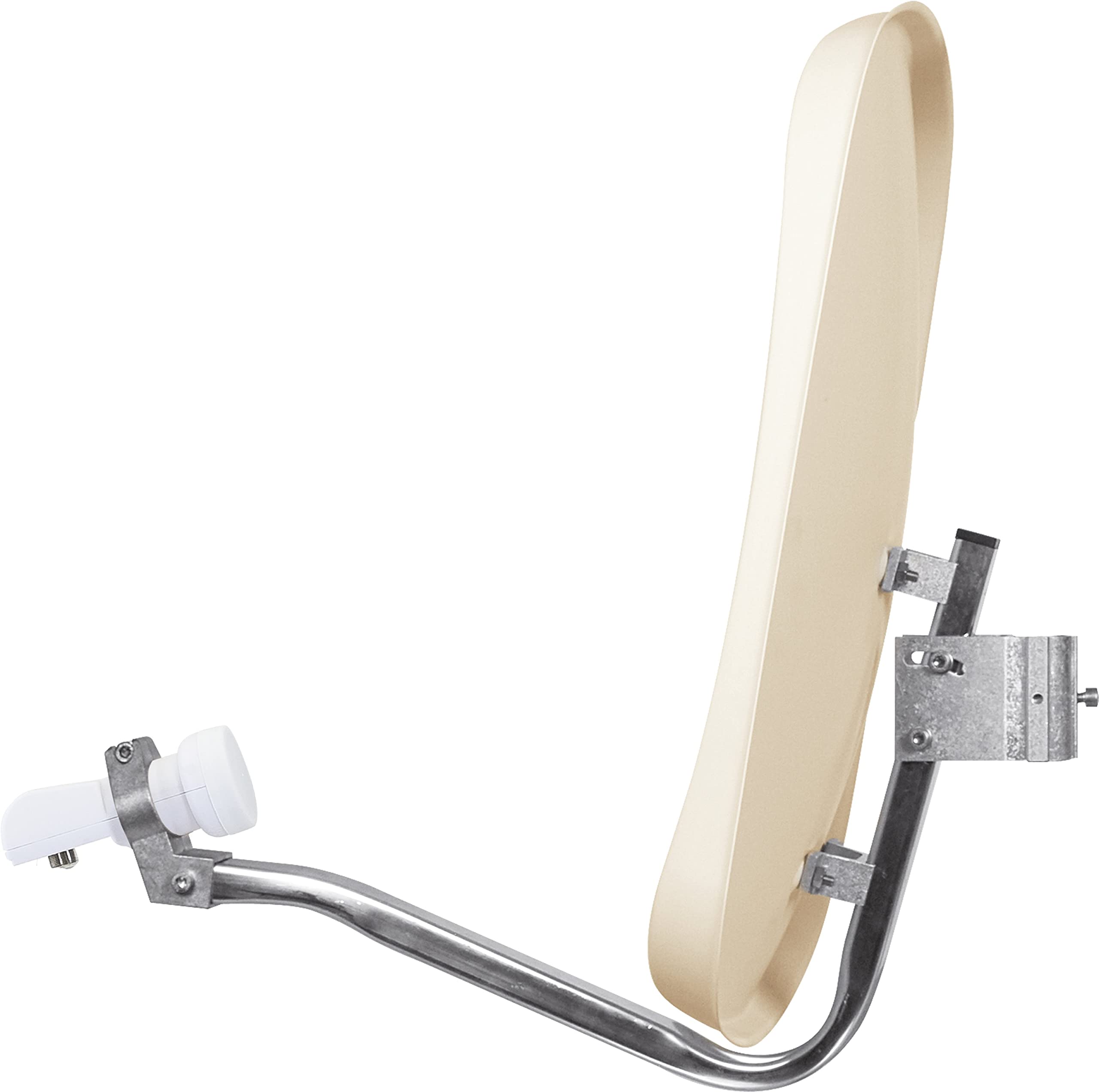 TechniSat DIGIDISH 45 - Parabola satellitare per 2 partecipanti (parabola da 45 cm con supporto a muro e Universal-Twin-LNB in un alloggiamento resistente alle intemperie) beige