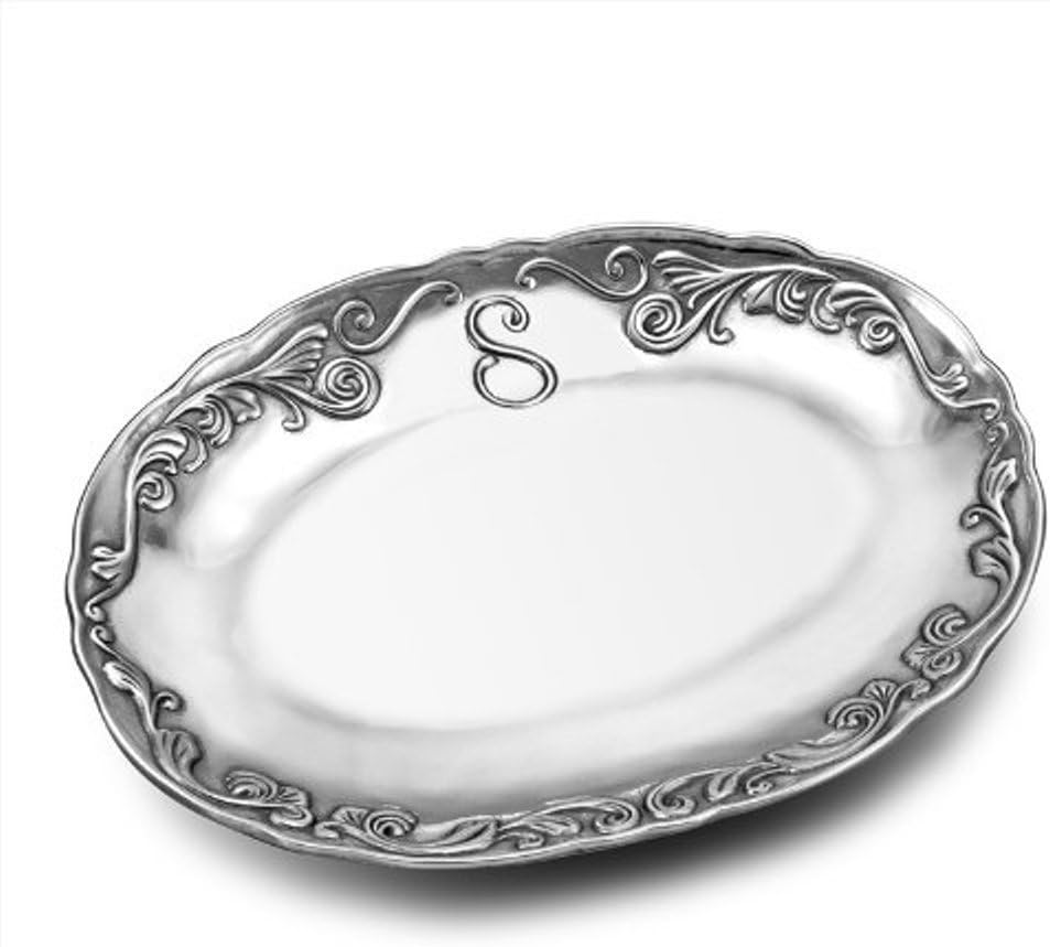Wilton Armetale Monogram S Oval Tray