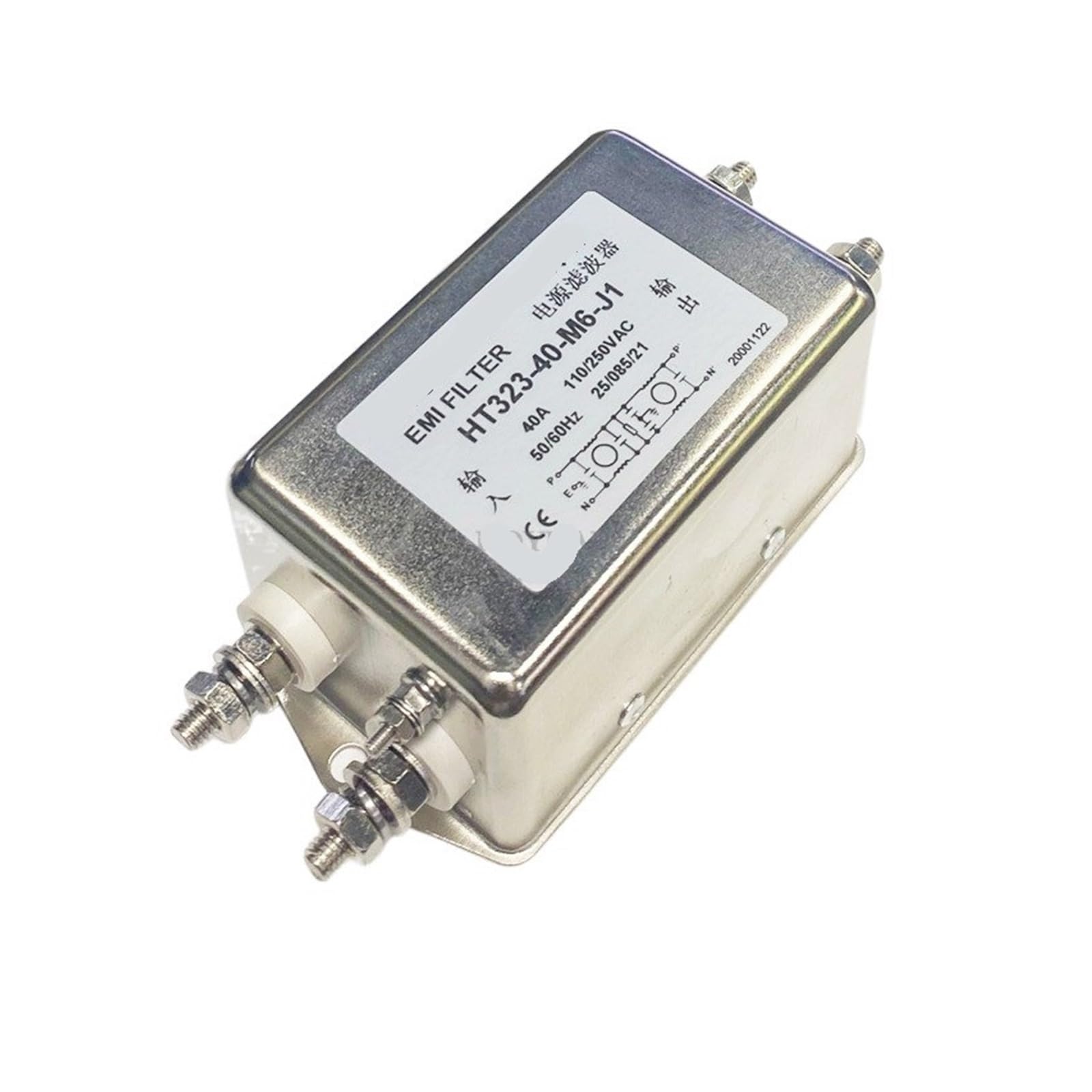 Anti-Interference 220V Power Supply Filter HT323-16-L8-H1 6A 10 20 30M4H5 Purification(HT323-40-M6-J1)