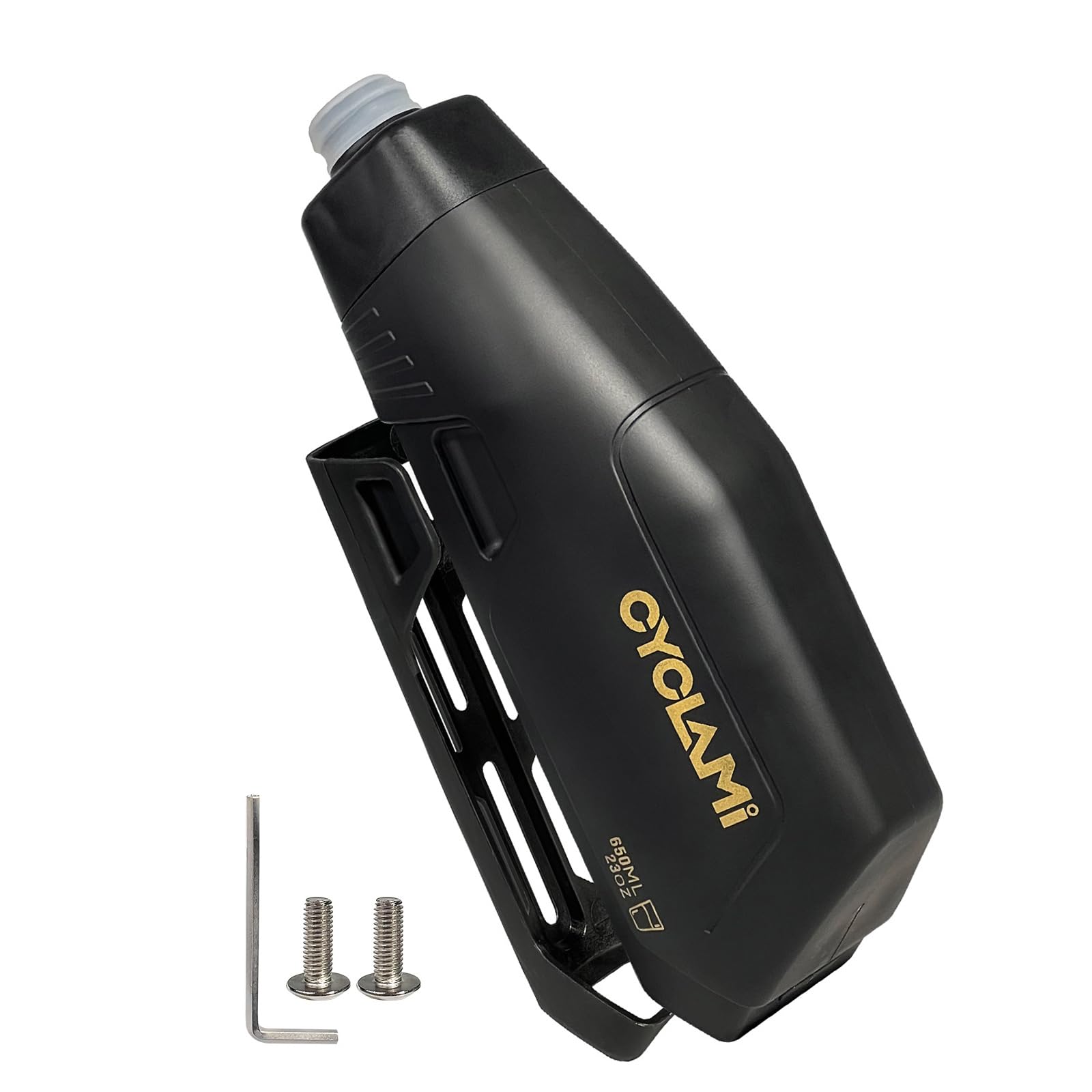 650ml Bicycle Down Tube Aerodynamic Water Kettle, Squeeze To Drink Design Outdoor Sports Water Bottle Lightweight PP Material for Sports Outdoor MTB Road Cycling-Black