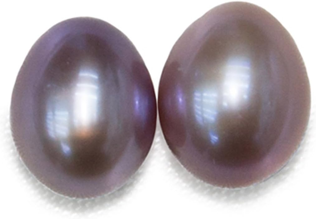 Grade AAAA 10-11mm Lavender Teardrop Edison Pearl Beads for Earrings, Sold by 2 Pieces for Each Unit (Precious Bead-Nucleated Cultured Freshwater Pearls)