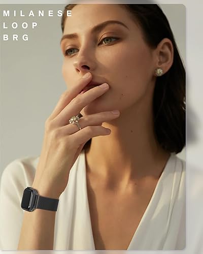 Miniatura 9 de Correa milanesa de acero inoxidable para mujer compatible con Apple Watch Band de 1.496 pulgadas, 1.575 pulgadas, 1.614 pulgadas, 1.654 pulgadas,