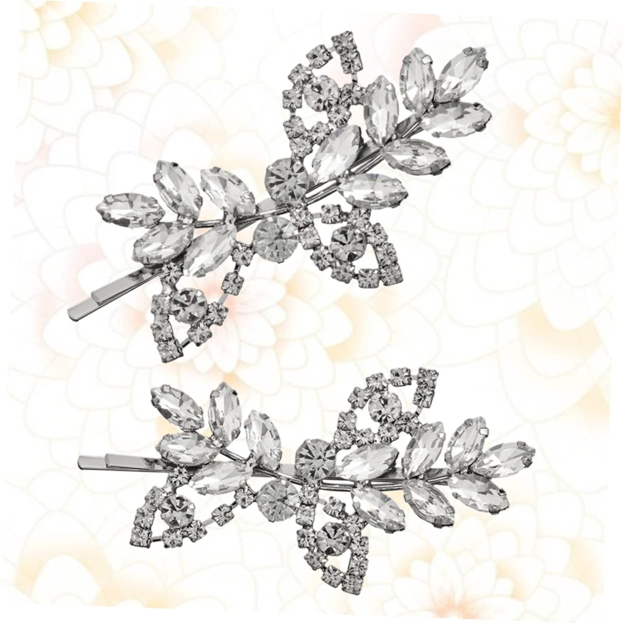 FRCOLOR Juego De 3 Horquillas Para El Pelo Con Cristales Flores Y Hojas Con Diamantes De Imitación Para Novia Boda Fiesta Joyería Nupcial 2 Unidades X 3