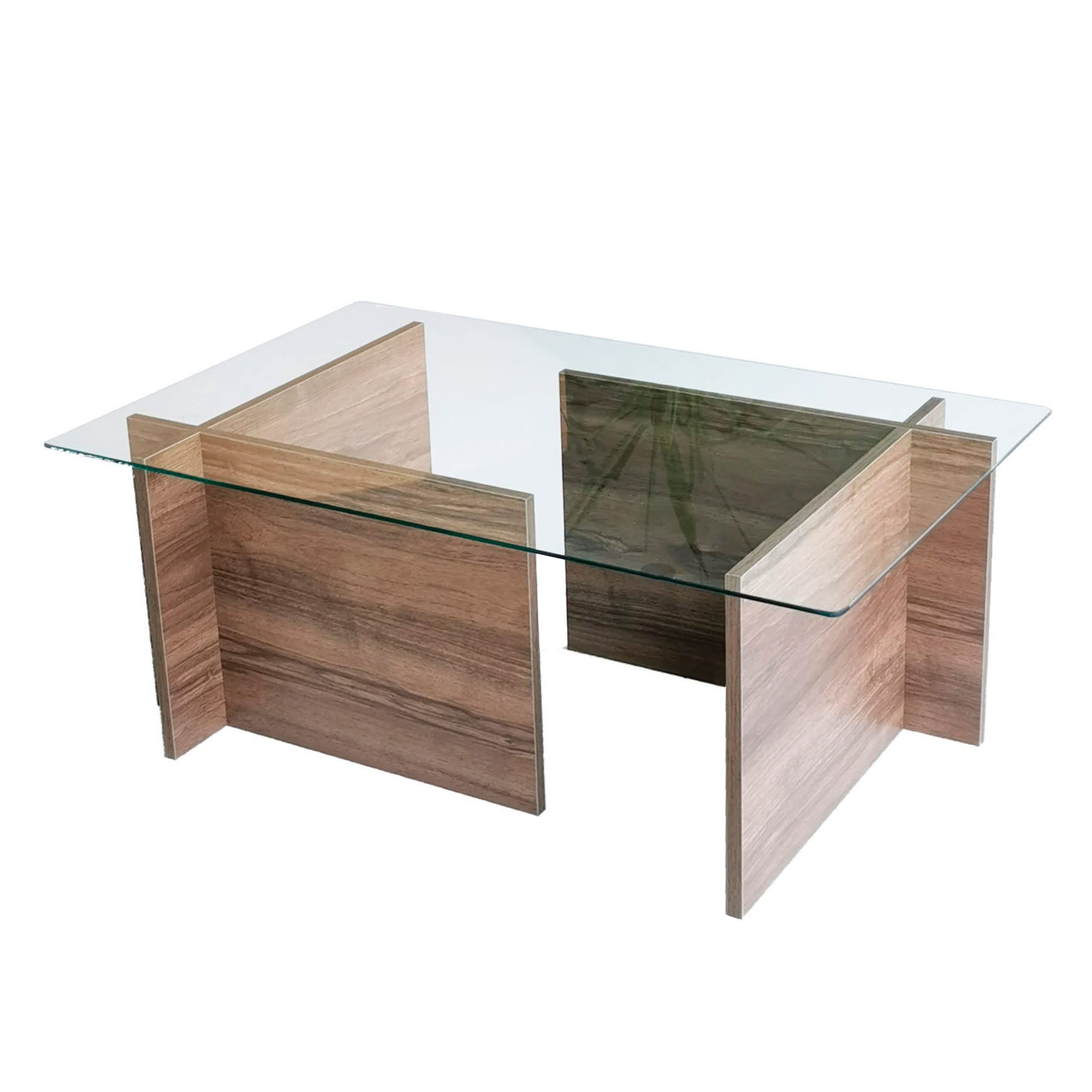 WELL HOME MOBILIARIO & DECORACIÓN Wellhome Couchtisch aus gehärtetem Glas.