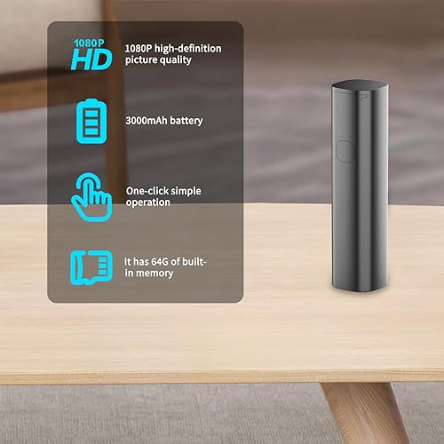 Miniatura 2 de Cámara de seguridad pequeña de 64 GB, mini cámara de vigilancia para interiores FHD 1080P con batería de 1500 minutos, grabación en bucle
