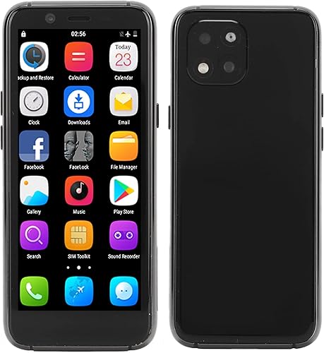 Zyyini Mini teléfono inteligente, pantalla IPS de 3.5 pulgadas, desbloqueo facial 4G, 3 GB de RAM 32 GB ROM, llamada 4G Dual SIM, cámara dual,