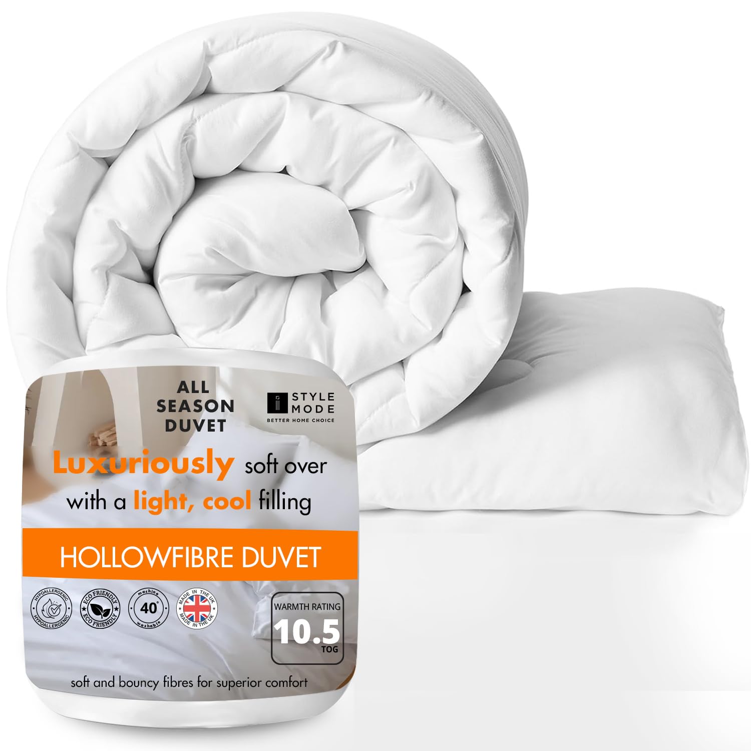 Istyle Mode Better Home Choice 10.5 Tog Double Duvet Anti Allergy Hollowfibre Polycotton All-Season Comfort Quilt – Cosy & Breathable Down Alternative Duvet, Anti-Bacterial, Machine Washable, 200Cm X 200Cm