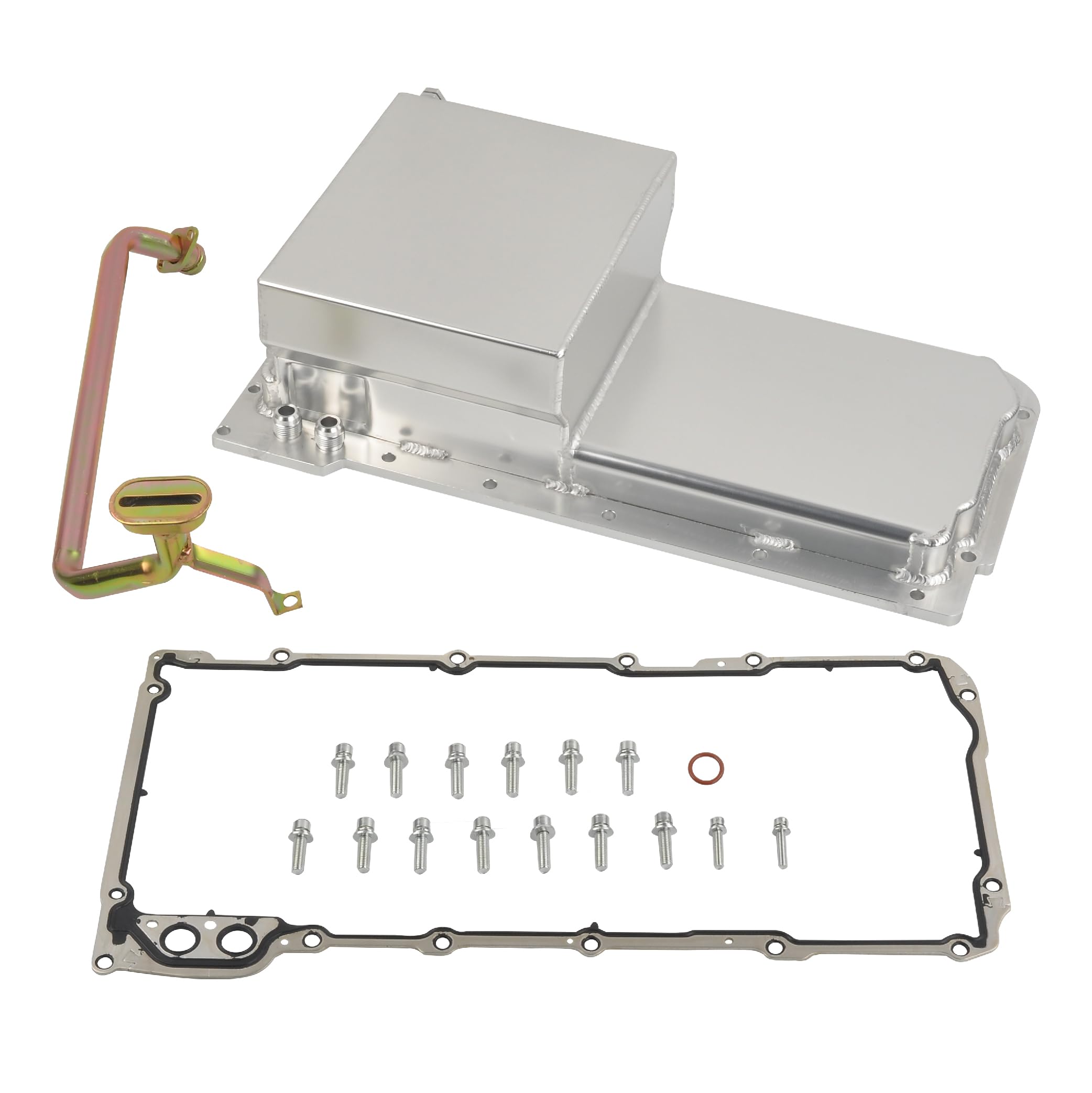 higehio GM LS Rear Sump Oil Pan 7 Quarts Aluminum GM LS Oil