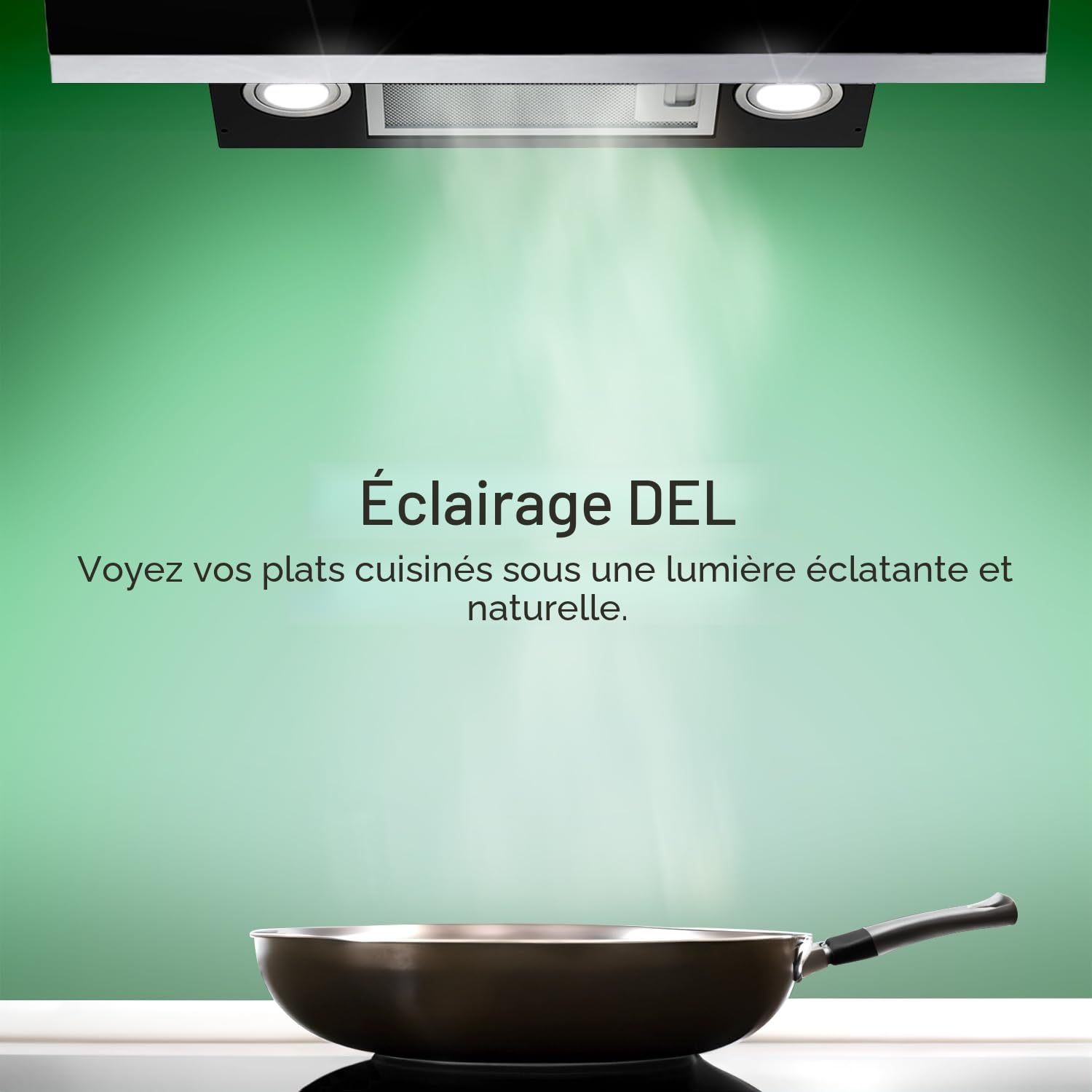 KKT KOLBE | Hotte aspirante cuisine 80 cm | Hotte Murale Inclinées | acier inoxydable | verre noir | WiFi | arrête automatiquement | éclairage LED RVB | Opération tactile | HERMES8005SM