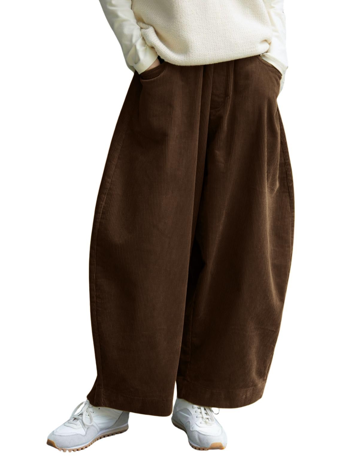 CHARTOU Barrel Leg Corduroy Pants