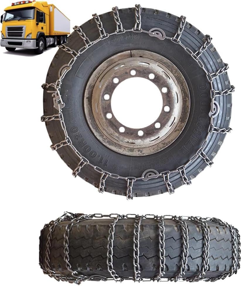 2pcs Snow Chains Tire Chains For Cars Suv Pickup Trucks - Quick Fit AND Easy Installation, Reusable Universal Emergency Traction Snow Chains for Kinds of Trucks 235/75R17.5 2pcs 205/75R17.5